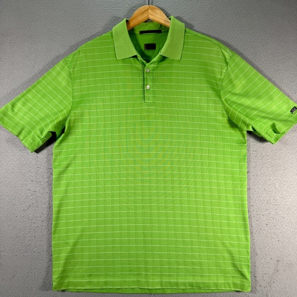 Nike Other - Nike Fit Dry Tigerwoods Polo Shirt Men Large Green Windowpane Comfort Golf Sport